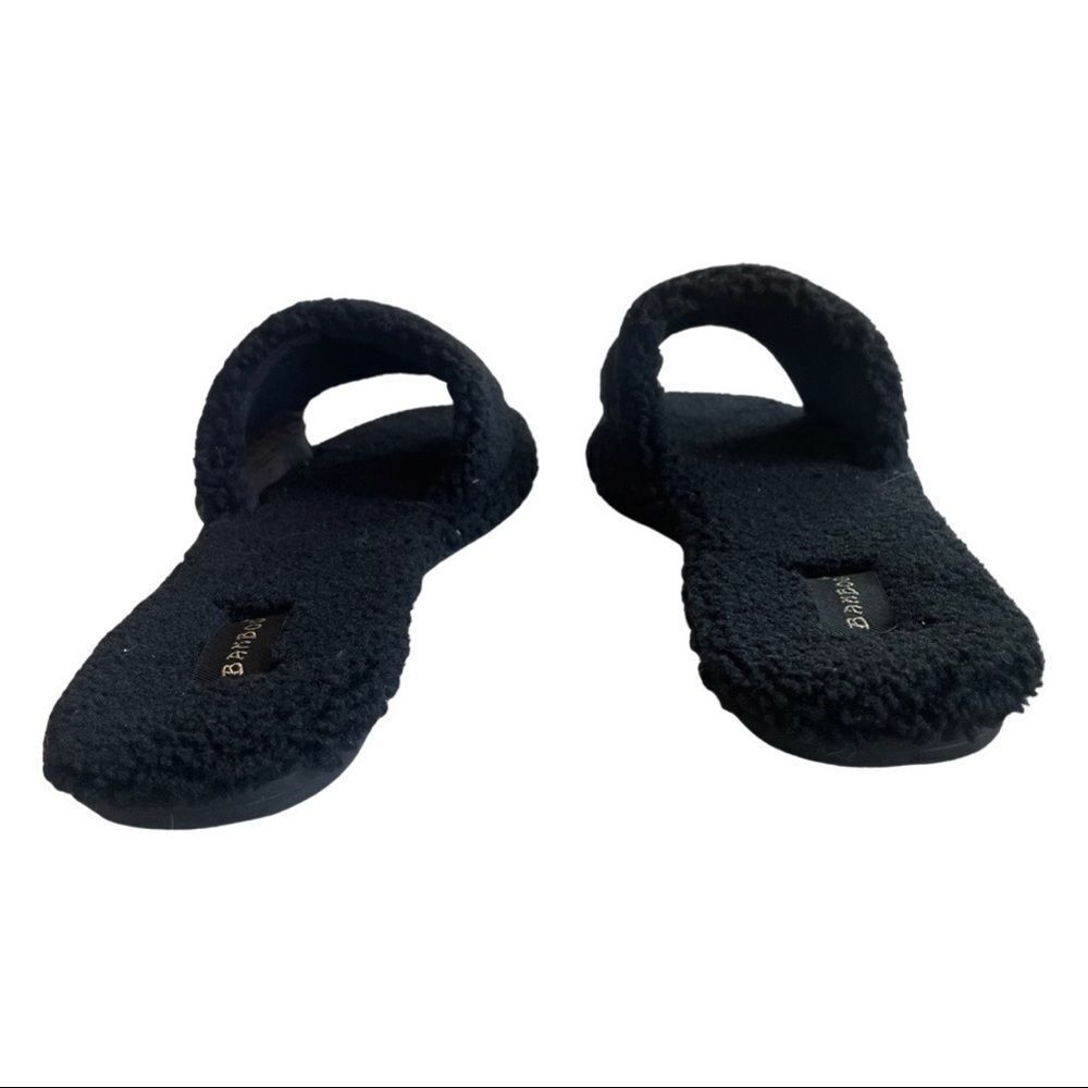 BAMBOO “upbeat 38” Black Fuzzy Band Slides - Picture 4 of 9